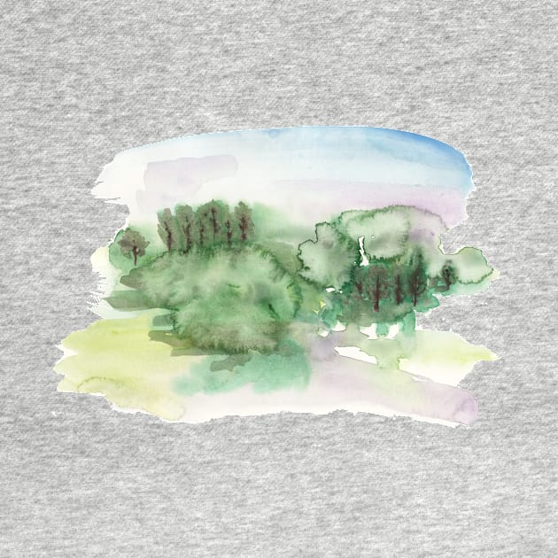 Abstract Watercolor Landscape by LThomasDesigns